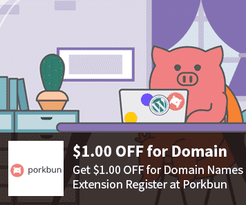 Porkbun Coupon $1.00 OFF for Domain Names Extension Register