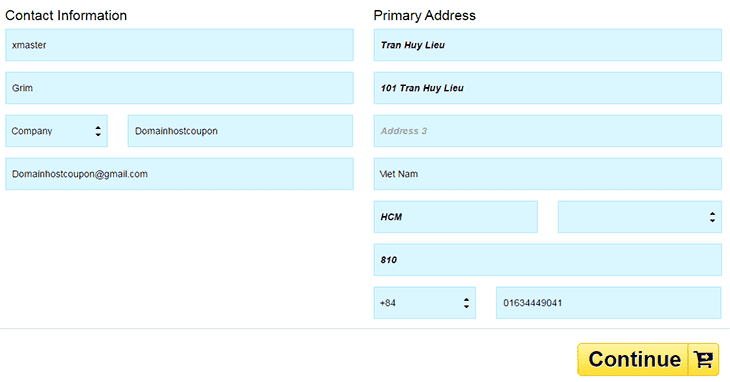 Fill on form 101domain