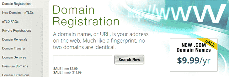Domain name service of Dotster