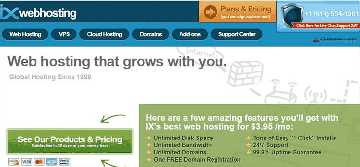 IXWebHosting offical website