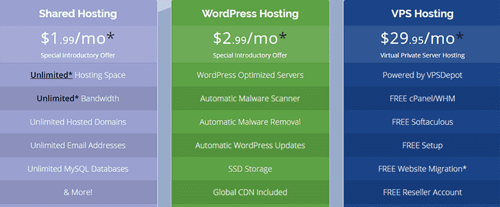 WHP hosting packages