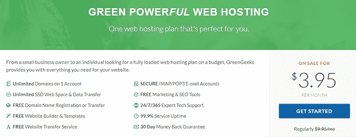 Basic Hosting Plans at GreenGeek