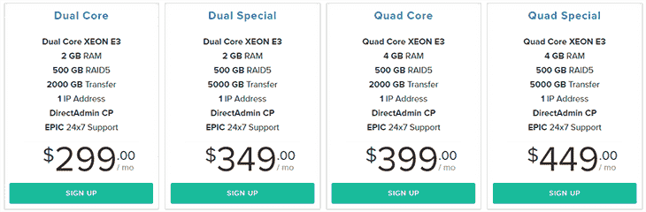 Dedicated Server Plans at RoseHosting