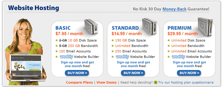 Webhosting Plans at DomainIt