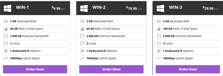 Windows VPS Hosting Plans