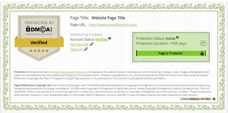 Verify DMCA for Content Website