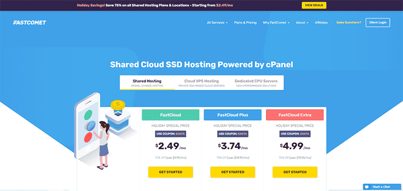 FastComet Shared Cloud SSD Hosting Powered by cPanel