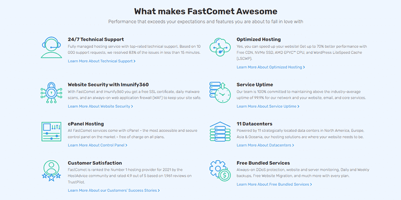 FastComet has many awesome features