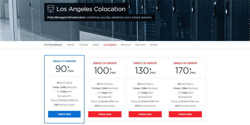 Fully managed infrastructure for server locations in Los Angeles