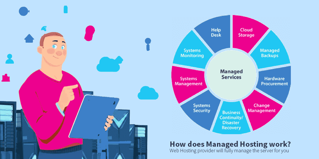 Web Hosting provider will fully manage the server for you