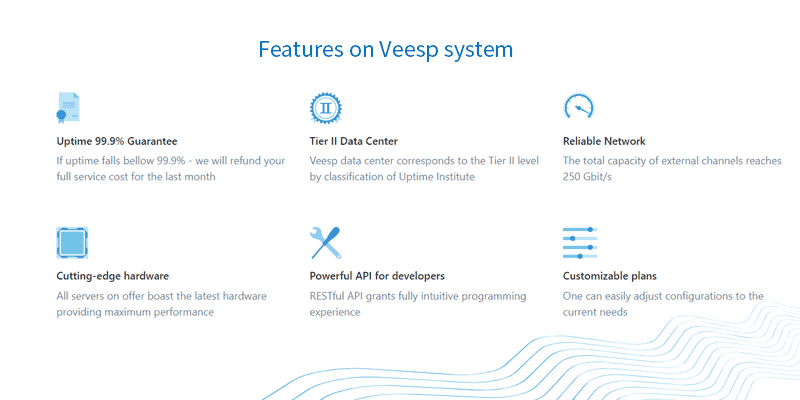 Features on Veesp system