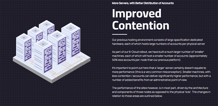 More Servers, with Better Distribution of Accounts Improved Contention