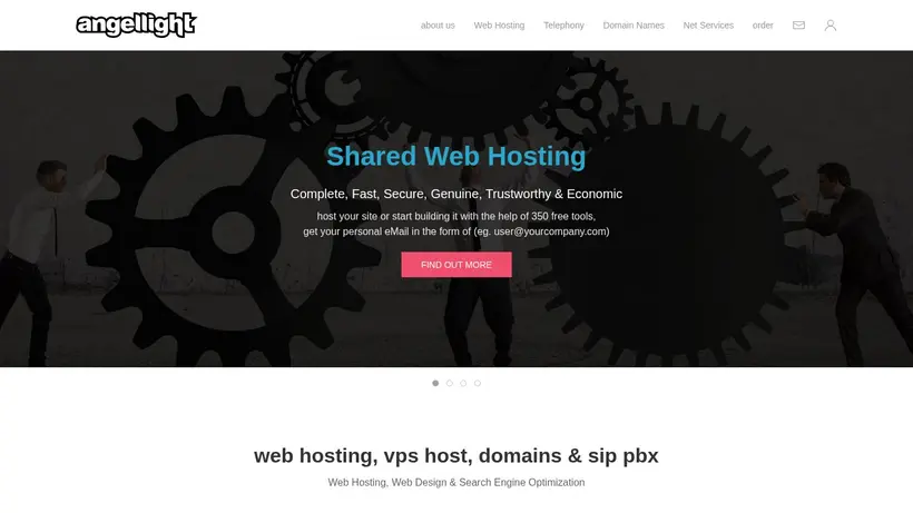 AngelLight hosting deals homepage promo codes page screenshot