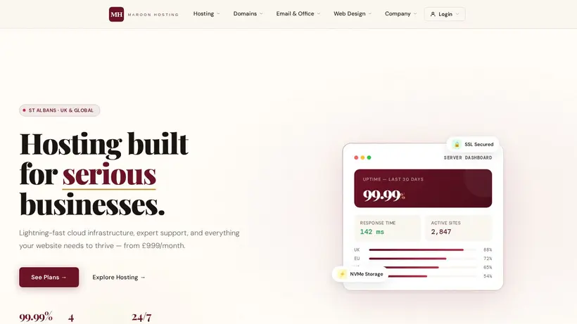 MaroonHosting hosting deals pricing plans and promo codes screenshot
