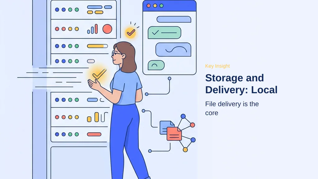 Editorial illustration for Storage and Delivery: Local Uploads vs External Cloud
