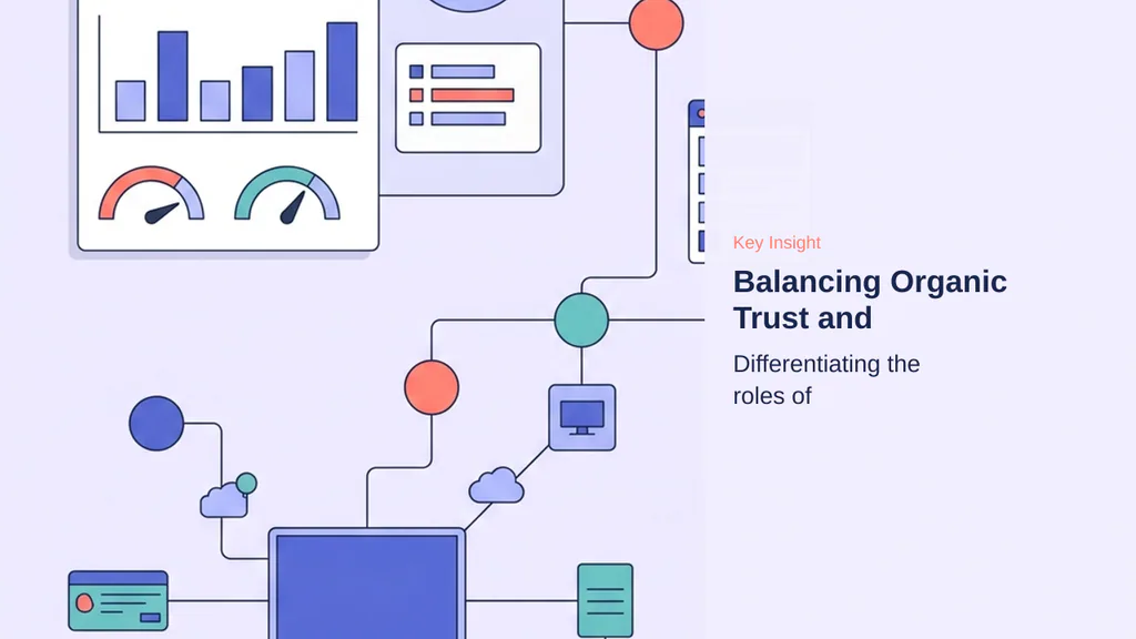 Editorial illustration for Balancing Organic Trust and Paid Reach