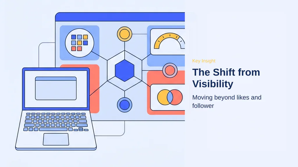 Editorial illustration for The Shift from Visibility to Value