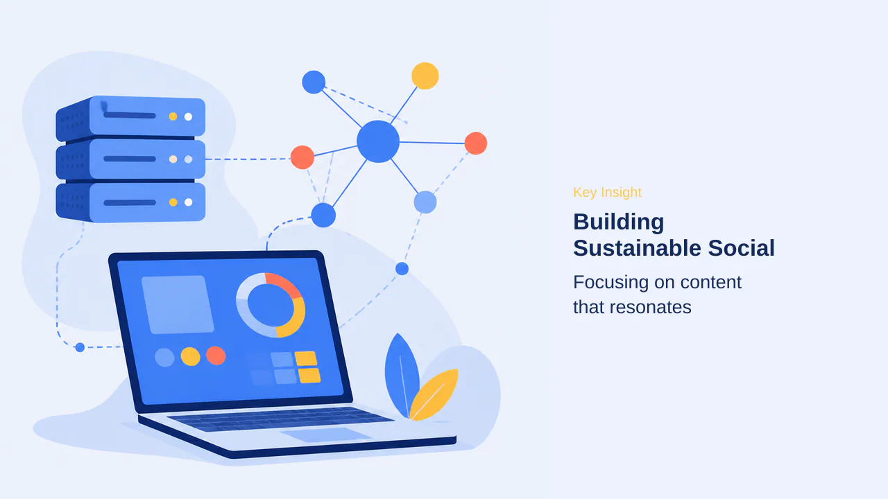 Editorial illustration for Building Sustainable Social Media Presence